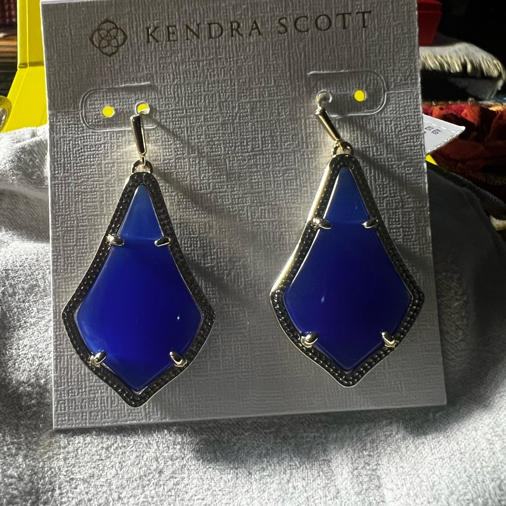 Kendra Scott Blue and Silver Geometric Earrings